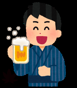 生ビールを飲む男性