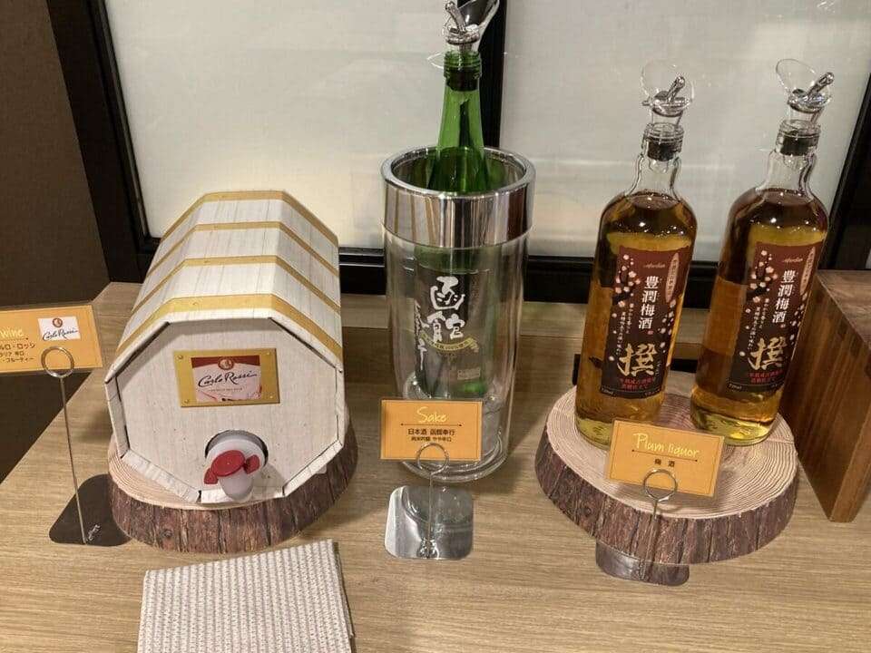 ワイン、日本酒、梅酒